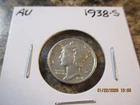 1938-S MERCURY SILVER DIME AU         MM