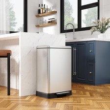 17.2 Gallon / 65 L Rectangular Stainless Steel Step-On Trash Can
