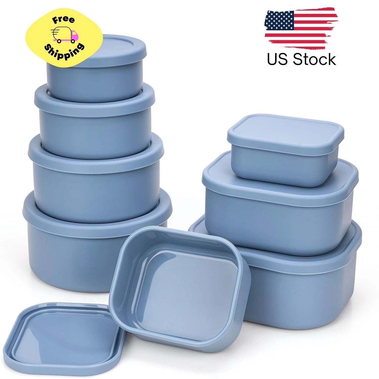 100% Silicone Food Storage Containers with Lids, 8 Pack, 10oz to 51oz, Reusable