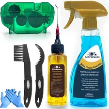 Bicycle Chain Oil Lubricant and Cleaner Set with Bike Degrease,Wet Lubricant,...