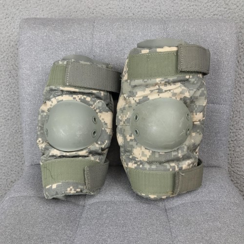Tactical Knee Pads Pair Mens Medium ACU Camo Green Hard Shell Padded USA Made