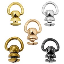 2Pcs Rotating D Rings Studs Rivets Metal Studs Rivets for Leather Collar Belt