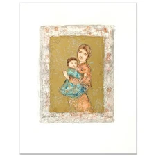 Golden Dreams Limited Edition Lithograph by Edna Hibel (1917-2014), Numbered and