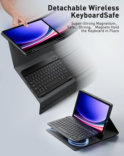 Custodia Tastiera per Samsung Galaxy Tab A9 plus / A9+ 11 Pollici 2023 - Mouse e Detac - Foto 7 di 7