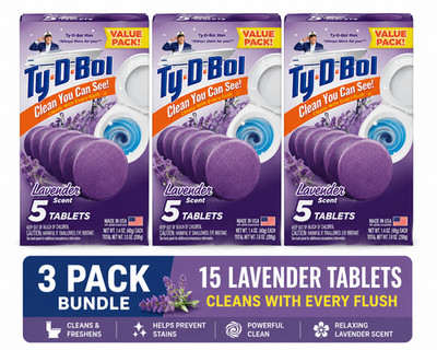 1.4 oz. Lavender Toilet Bowl Cleaning Tablets (5 Tablets) 3 bundle