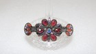 3" MULTICOLOR RHINESTONE LAYERED FLOWER DESIGN SILVER TONE HAIR CLAW — photo 4