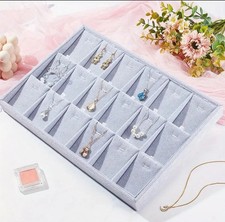 18 Grid Stackable Pendant Display Tray Velvet Jewelry Tray for showcase