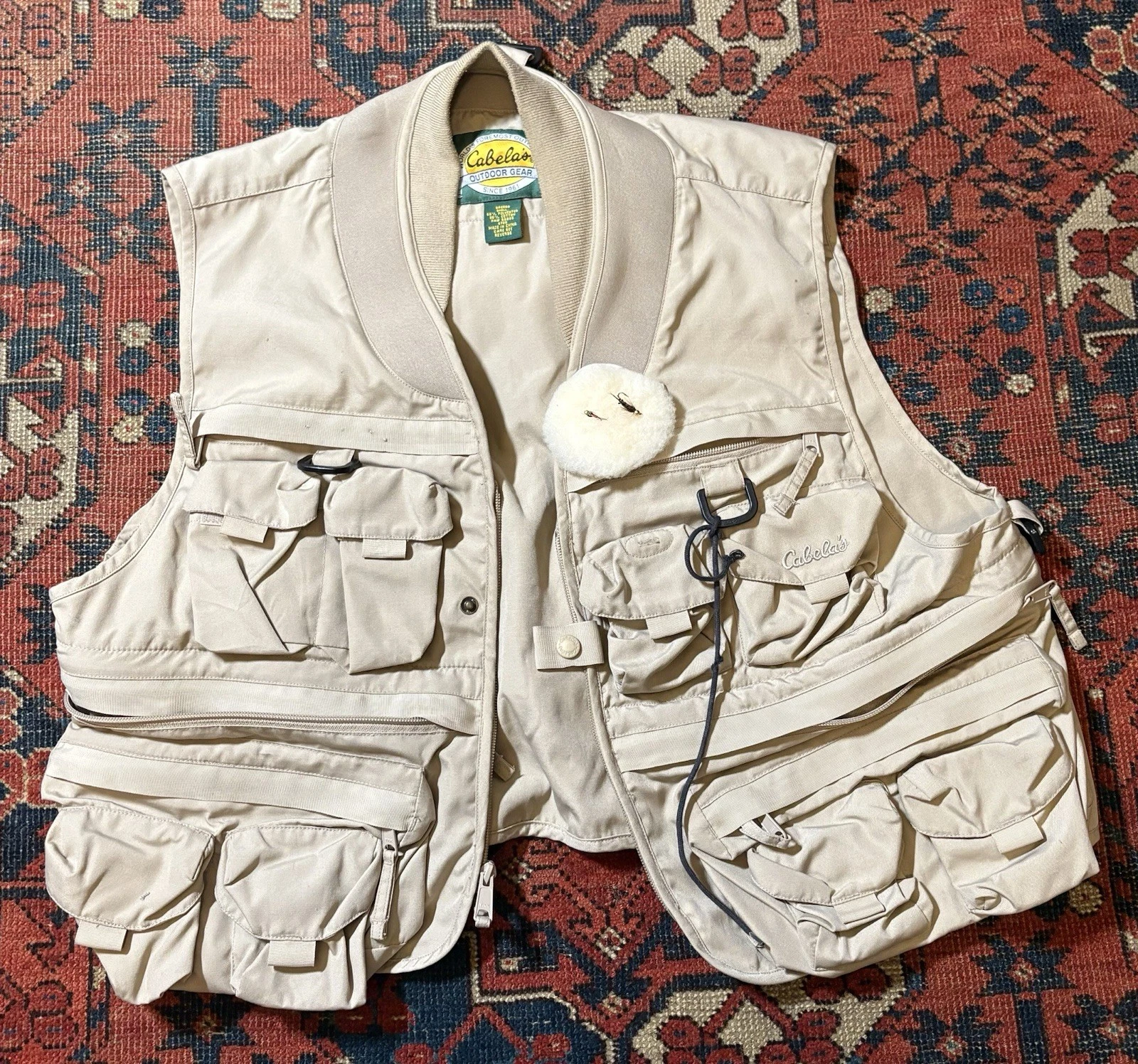 Vintage Cabelas Fly Fishing Vest Men’s Large Many Pockets Fisherman Outdoor Gear