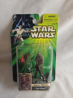 Zam Wesell Star Wars Attack Of The Clones Sneak Preview Figure On Card #NC3
