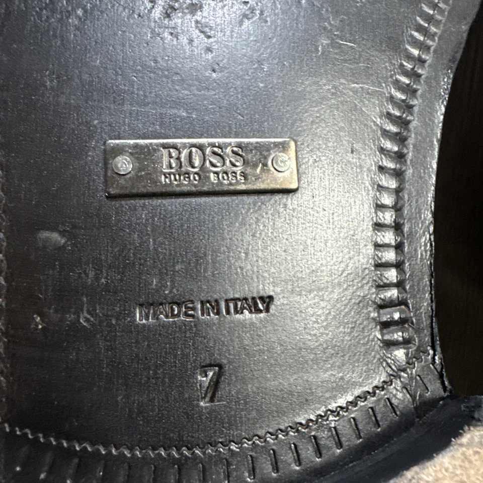 Оксфорды смокинги Hugo Boss блестящие черные лакированная кожа размер 7 официальный свадебный смокинг - Изображение 4 из 4