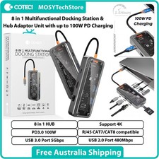 8 in 1 Multifunctional Docking Station  Hub Adaptor Unit upto 100W PD Charging
