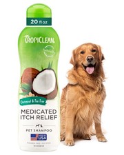 TropiClean Oatmeal Dog Shampoo for Itchy Skin Relief, Soothing Medicated Itch...