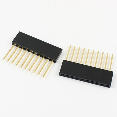 5Pcs 2.54mm Pitch 10 Pin Single Row Stackable Shield  Female Header for Arduino