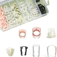 70PCS Car Fuel Line Clips, Clamp, 3/8" Pink, White, Beige, Black 
