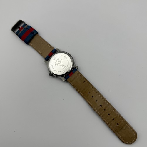 Mini Boden Homme Montre Quartz Cadran Noir Rouge Bleu Sangle Japon Travail 34mm - Photo 11 sur 22