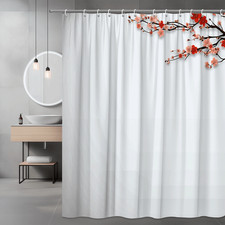 Cherry Blossom Shower Curtain Floral Branch Print White
