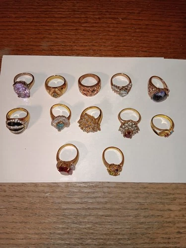 New ListingSmall Lot Of A Dozen Vintage Costume Jewelry Rings