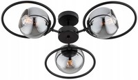 Deckenlampe Esszimmer 3-Flammig Rauchglas E27 L:62 Cm Deckenleuchte Wohnzimmer