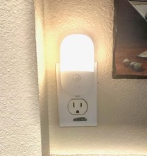 Motion Sensor Plug-In Night Light Warm LED Dimmable Adjustable Brightness 2 Pack