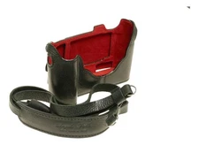 Angelo Pelle leather neck strap Luigi Leica M camera case black
