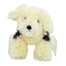 Aurora Plush Puppy Dog Cream Gray Soft Stuffed Animal Toy