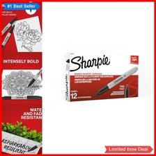 Permanent Markers Fine Tip Black 12 Count Quick Drying Fade Resistant for Wood