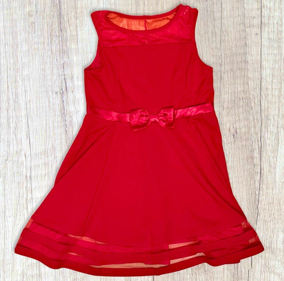 Calvin Klein Red Sleeveless Fit & Flare Satin Bow Formal Gown Dress Sz 12.5 NWT - Image 2 of 4