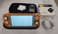Nintendo Switch Lite - New Custom Shell - Clear Orange. 128gb SD card extras