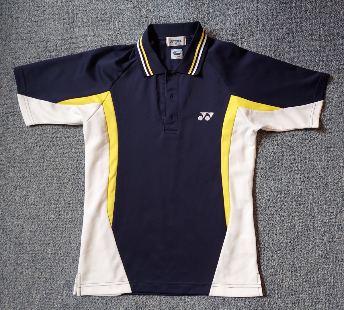 YONEX Tennis Badminton Polo Shirt Jersey Navy Blue Yellow White