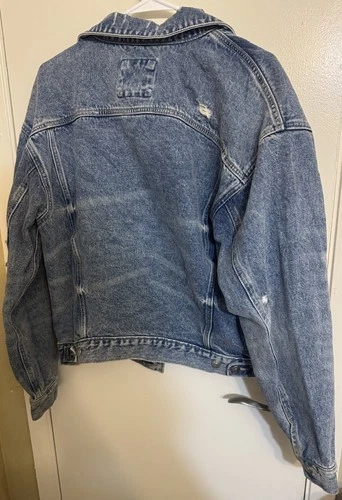 Forever 21 Mens Jean Jacket Fear The Youth Size S image 5