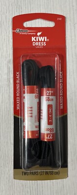 KIWI Dress Round Waxed Black Shoe Laces 27" 2 Pair Per Pack Brand New #3142 | eBay KIWI Dress Round Waxed Black Shoe Laces 27" 2 Pair Per Pack Brand New #3142 | eBay