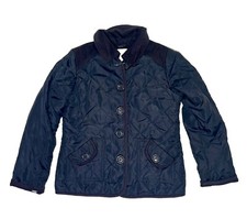 Children s Place Girls Navy Blue Quilted Fleece-Lined Jacket Size M 7/8