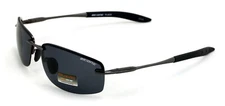 Men Rimless Polarized Rectangular Sunglasses - Extended Temple UV400 Protection