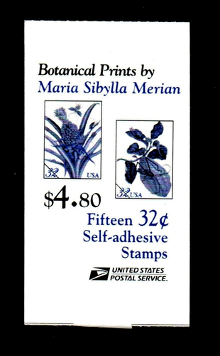#BK 261 MHN, BOTANICAL PRINTS, UNOPENED Booklet, 32 Cent X 15, FV $4.80 (1997) - Picture 2 of 3