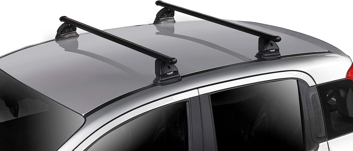 Summit SUP014 Premium Lockable Multi Fit Roof Bars, Black Steel, Set