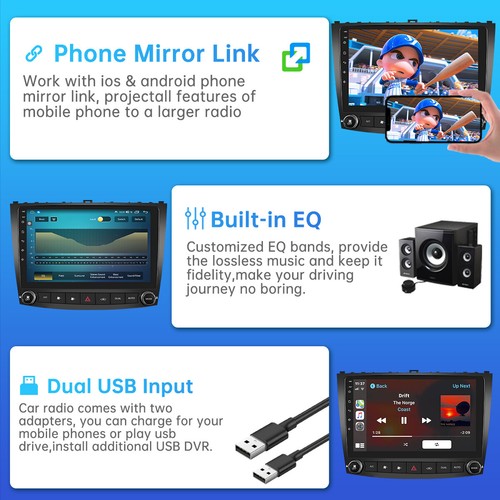 For Lexus IS250 IS350 2006-2012 Android12 Apple CarPlay Car Stereo Radio GPS FM - Picture 9 of 10