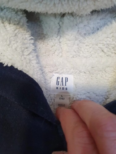 Dunkelblau gefütterte Kapuzen Sweatshirt Jacke - Gr.L ( 10 ) 134 - GAP - neuwert - Bild 3 von 3