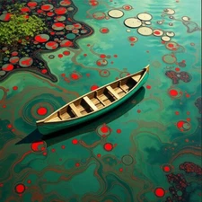 Digital picture Canoe In The Water PNG printable file