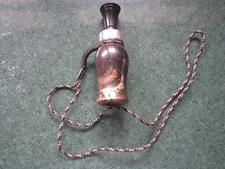 Beautiful turned barrel with USA made stopper duck call with silver Band & Lany