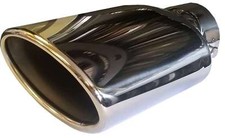 FOR PEUGEOT 208 125X200MM OVAL EXHAUST TIP TAIL PIPE PIECE CHROME SCREW CLIP ON