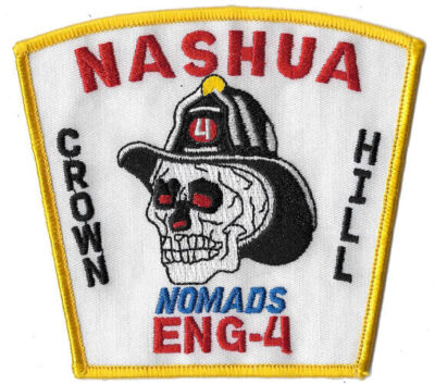 Nashua, NH Engine 4 Crown Hill  Nomads Skull Design NEW Fire Patch
