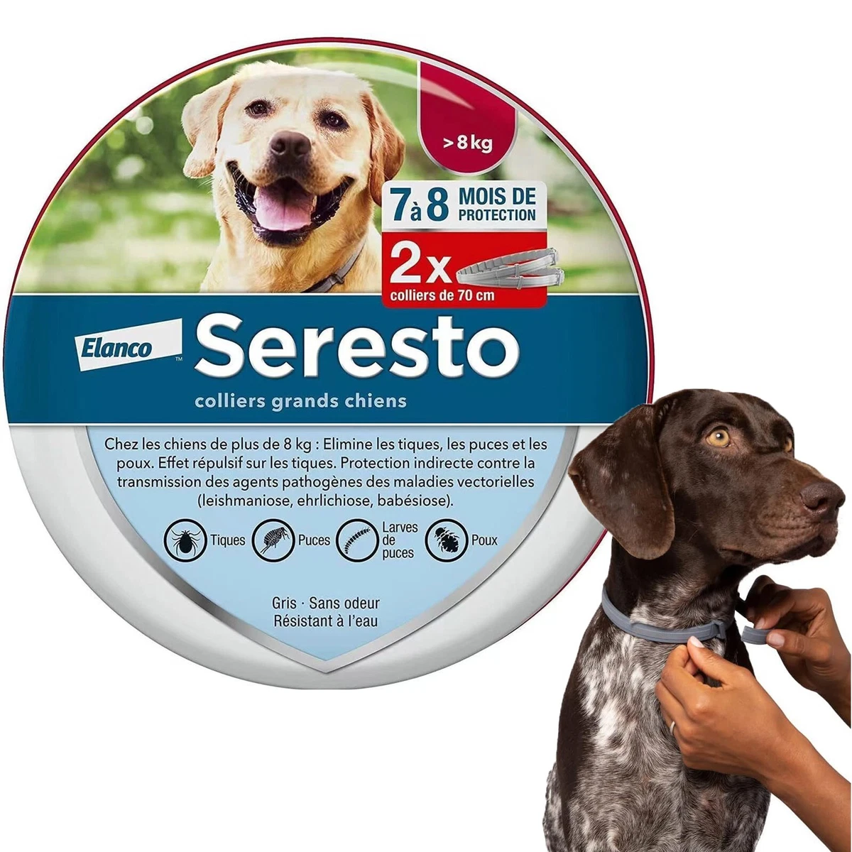 2Pack Protection Seresto Bayer Flea and Tick Collar For Large