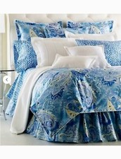 Ralph Lauren JAMAICA BLUE PAISLEY King Duvet - Comforter Cover RARE NEW