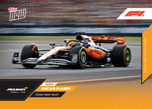 ➠ Topps Now Formula 1 2023 #029 Oscar Piastri - McLaren F1 Team