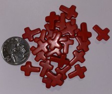 25 Red Turquoise howlite cross Beads 12 X 16 X 4mm Loose Jewelry Making