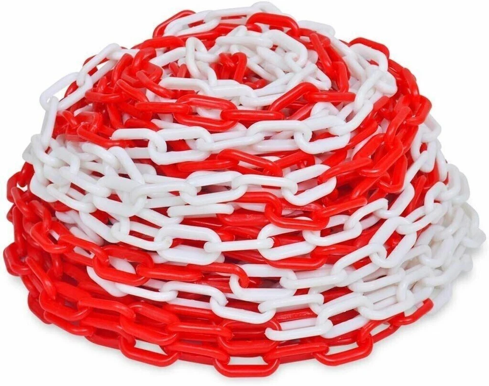 CATENA RECINZIONE SEGNALETICA IN PLASTICA d. 6mm COLORE BIANCO E ROSSO AL METRO - Immagine 3 di 4
