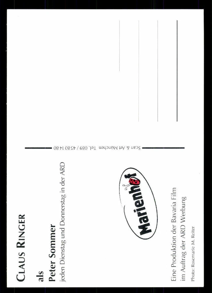 Claus Ringer Marienhof Autogrammkarte Original Signiert ## BC 6888 - Bild 2 von 2