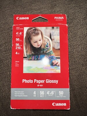 Canon Pixma Inkjet Photo Paper Plus Glossy GP- 601 4''x 6'' 50 Sheets