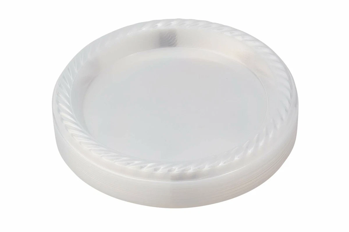 Clear Plastic Plates Disposable Cake/Dinner Microwavable Lightweight Party  Plate