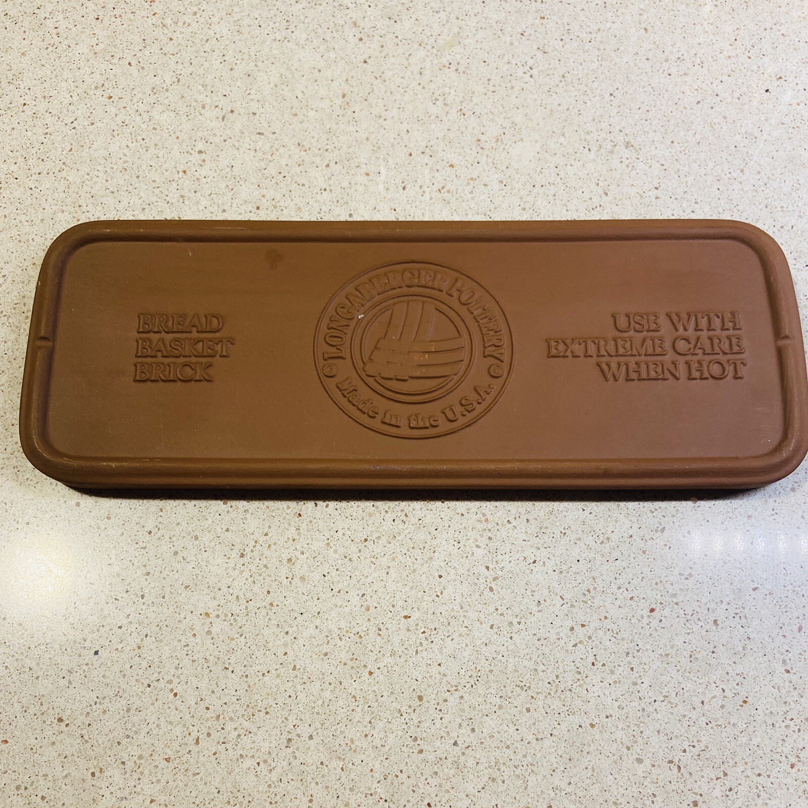 LONGABERGER Pottery 11" x 4.25" Clay Bread Basket Warmer Brick 30074